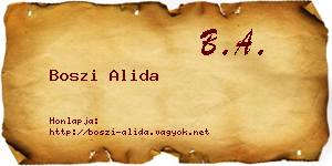 Boszi Alida névjegykártya